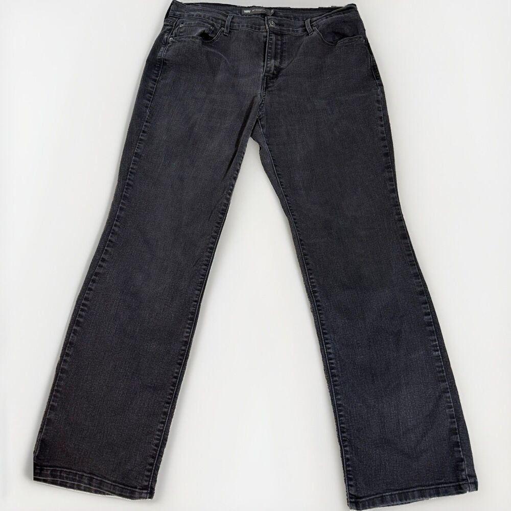 Levis 505 Womens Jeans Black Size 16 Plus Size Straight Leg Mid Rise Dark Wash